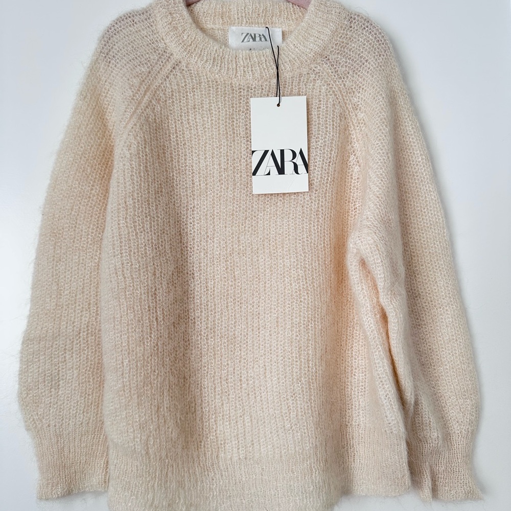 Zara Cream Kids knit beige sweater sz 6-7 alpaca blend winter warm cozy